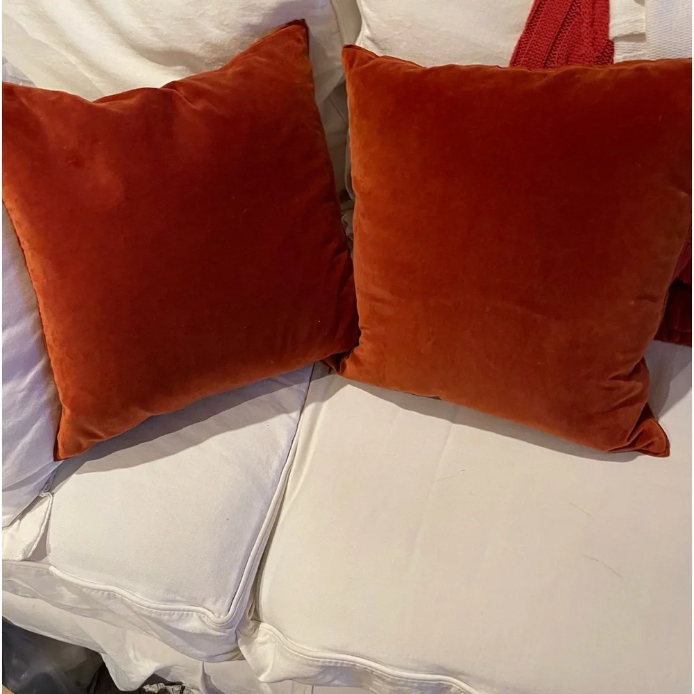 Restoration Hardware Rust Throw Pillows 20” (2)